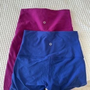 Lululemon Wunder Under Legging size 4 bundle deep fuchsia and baroque blue